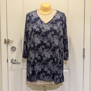 3/$30 GUC Blue Sky 2X Super Soft Bamboo 3/4 Sleeve Tee